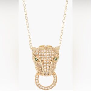 Gold Jaguar Pendant Necklace